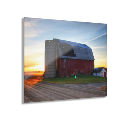 U R There Photography Haines Road Red at Sunrise Rustic Farmhouse Acrylic Wall Print
