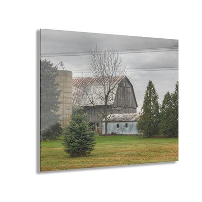U R There Photography Eddy Road Grey I Rustic Farmhouse Acrylic Wall Print 14 "x 11"