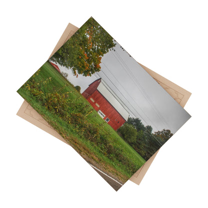U R There Photography Bronson Lake Road Red Rustic Farmhouse Decorative Ceramic Tile 6" × 8" Glossy