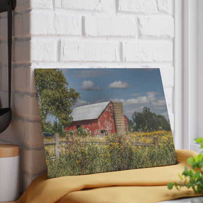 U R There Photography Nettney Road Red Rustic Farmhouse Tempered-Glass Cutting Board