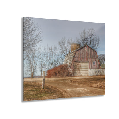 U R There Photography Maple Valley Road Red I Rustic Farmhouse Acrylic Wall Print