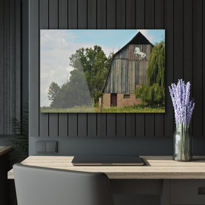 U R There Photography Hassler Lake Horse Barn Rustic Farmhouse Acrylic Wall Print