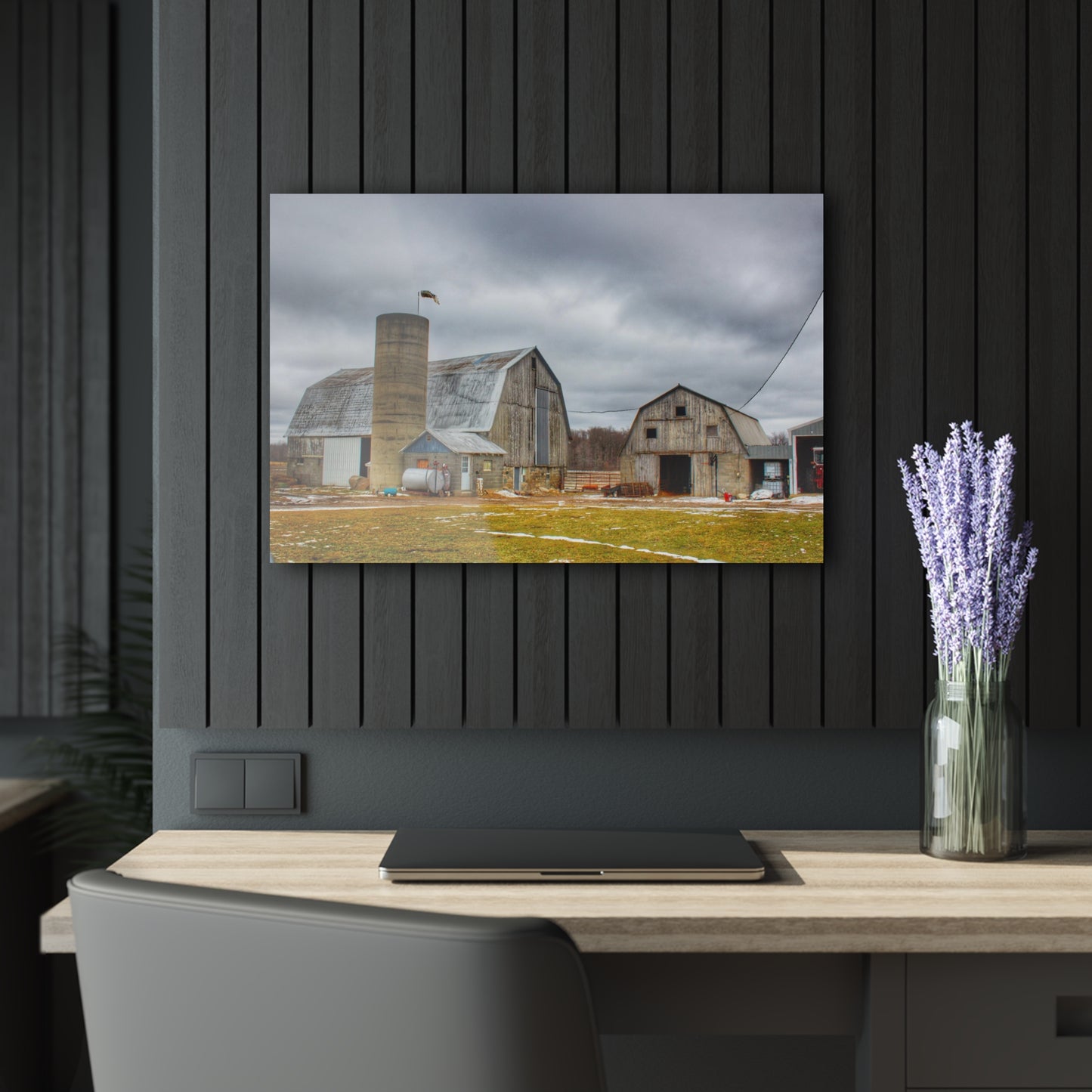 U R There Photography Chapman Greys Rustic Farmhouse Acrylic Wall Print