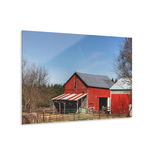 U R There Photography Cass City Carousel Red Rustic Farmhouse Acrylic Wall Print
