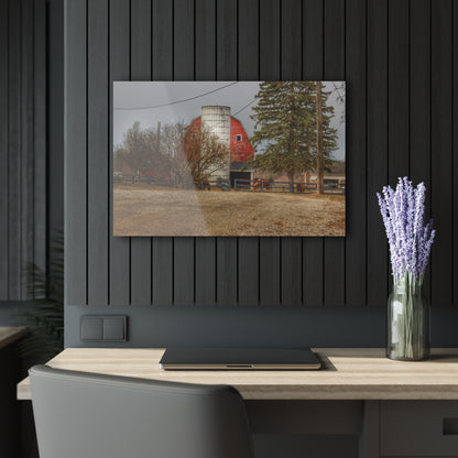 U R There Photography Blood Road Red and Horses Rustic Farmhouse Acrylic Wall Print