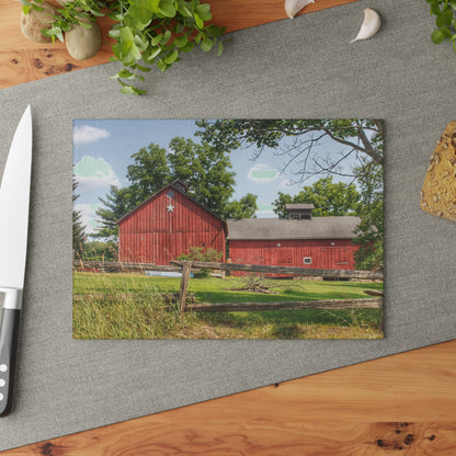 U R There Photography Hollow Corners Star Barn Rustic Farmhouse Tempered-Glass Cutting Board