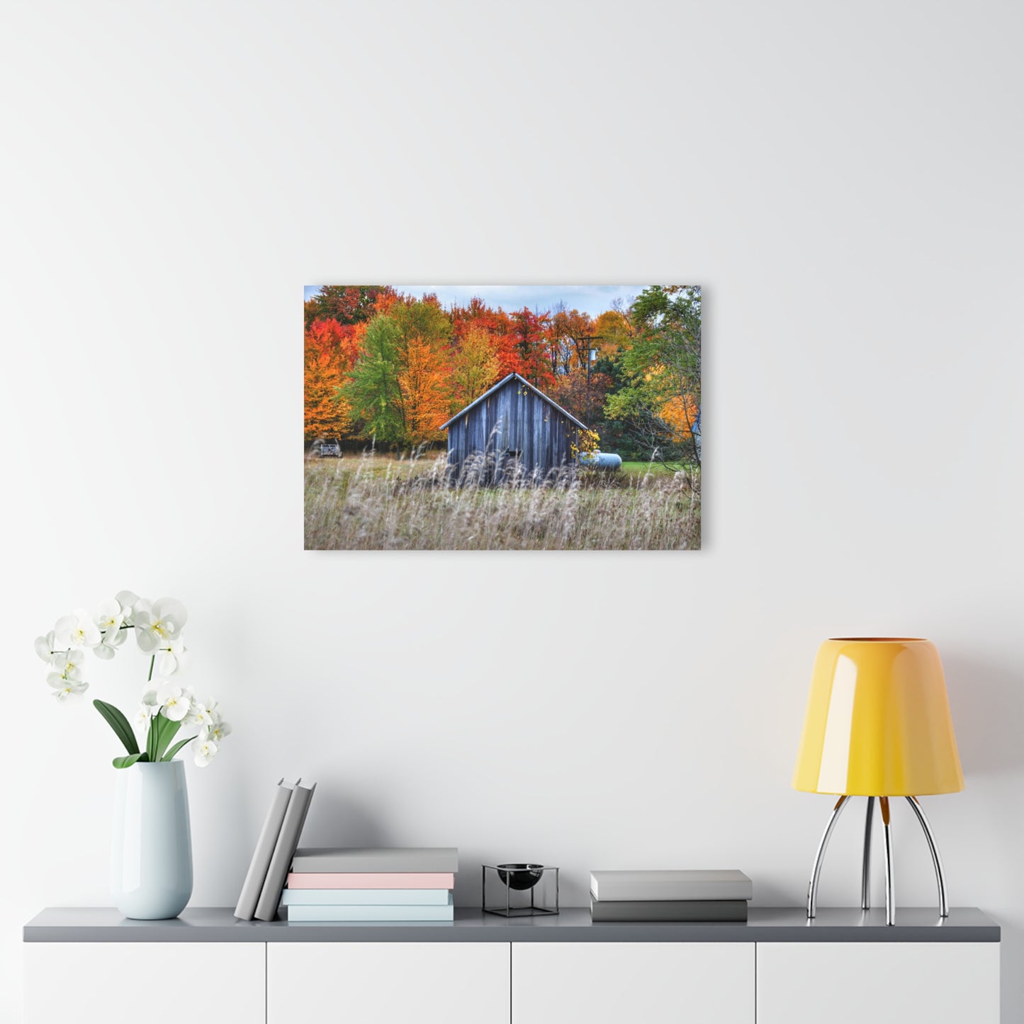 U R There Photography Beyond Church Road Little Grey Rustic Farmhouse Acrylic Wall Print
