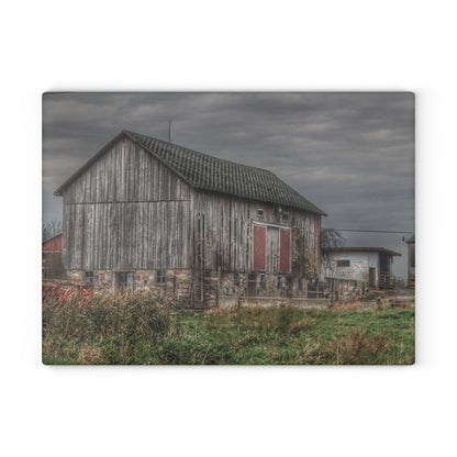U R There Photography Swaffer Road Grey Rustic Farmhouse Tempered-Glass Cutting Board