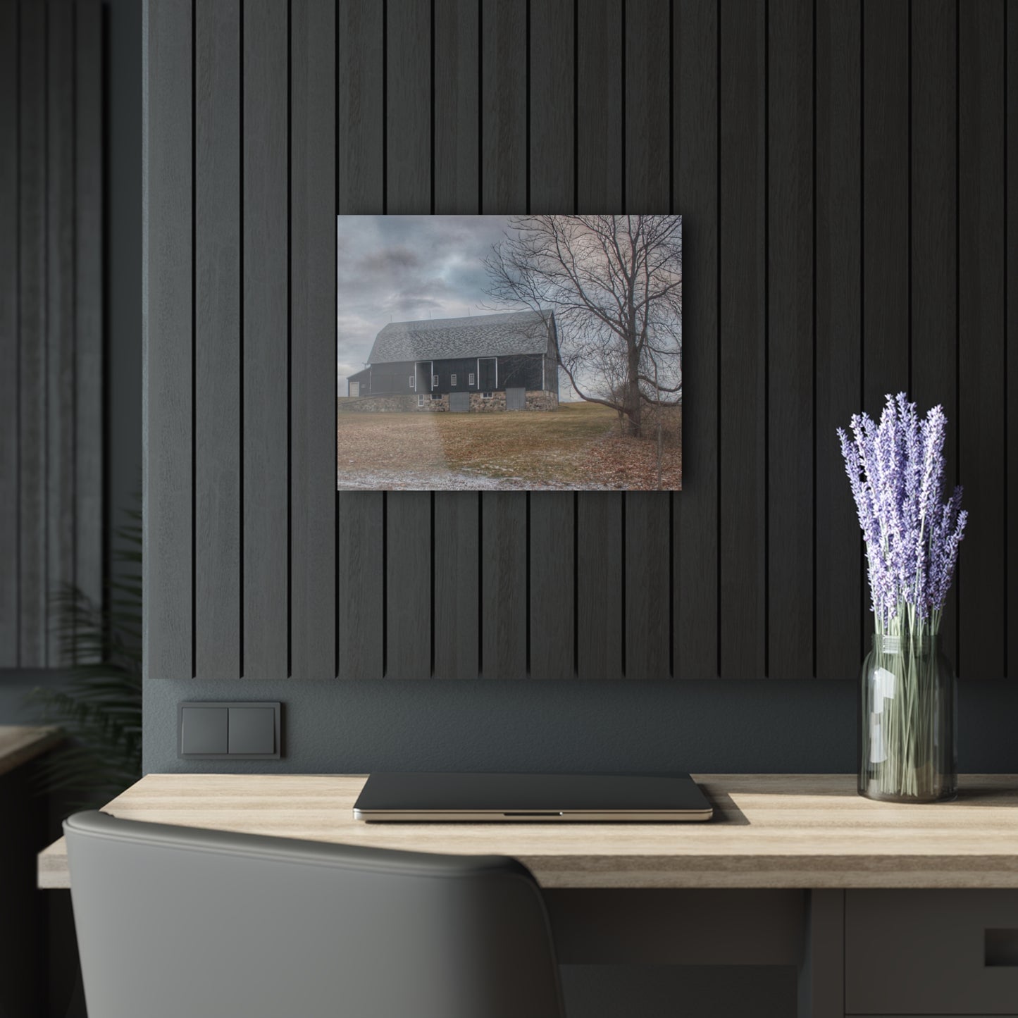 U R There Photography Attica Road Black Rustic Farmhouse Acrylic Wall Print