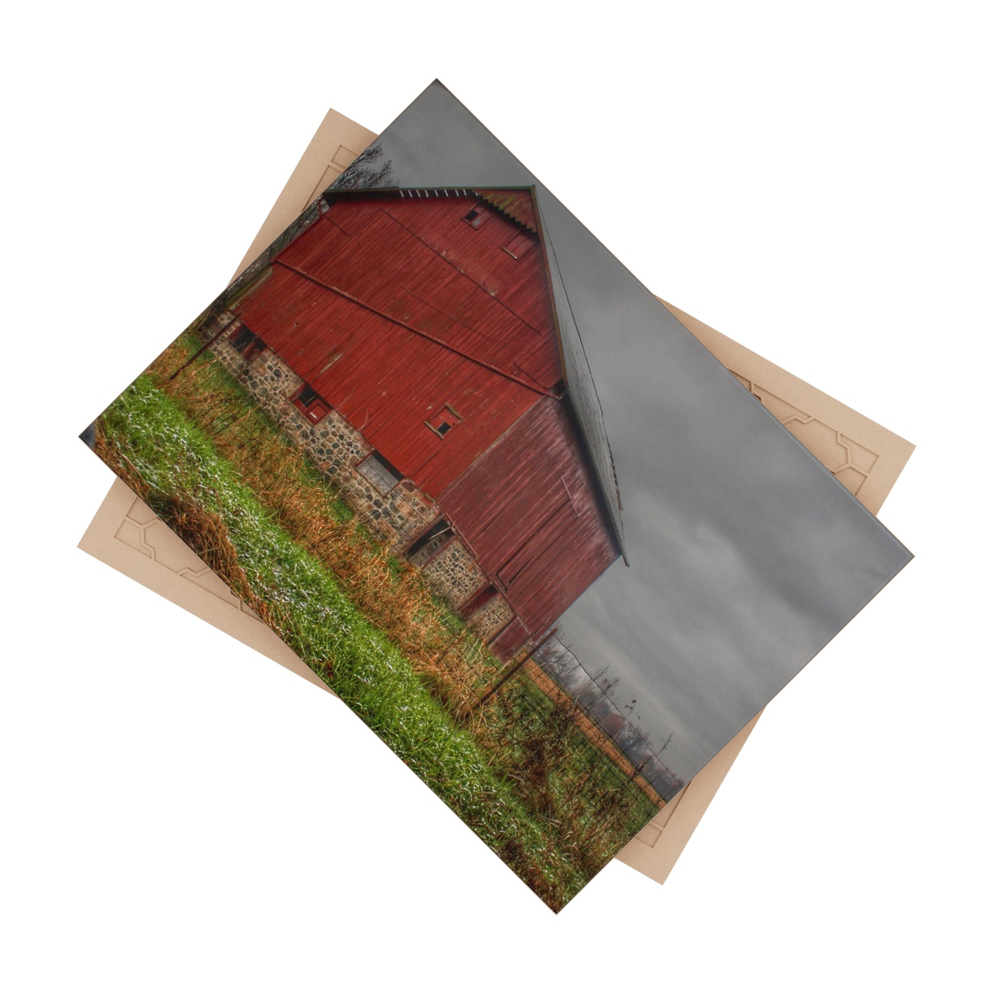 U R There Photography Bowers Road Red III Rustic Farmhouse Decorative Ceramic Tile