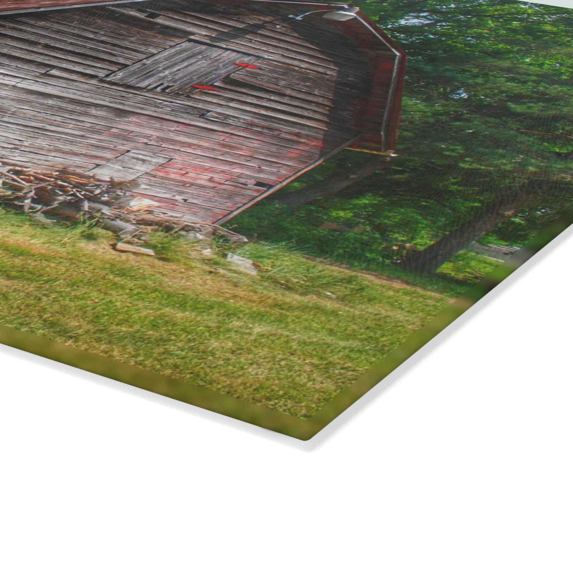U R There Photography Roadside Grey Rustic Farmhouse Tempered-Glass Cutting Board