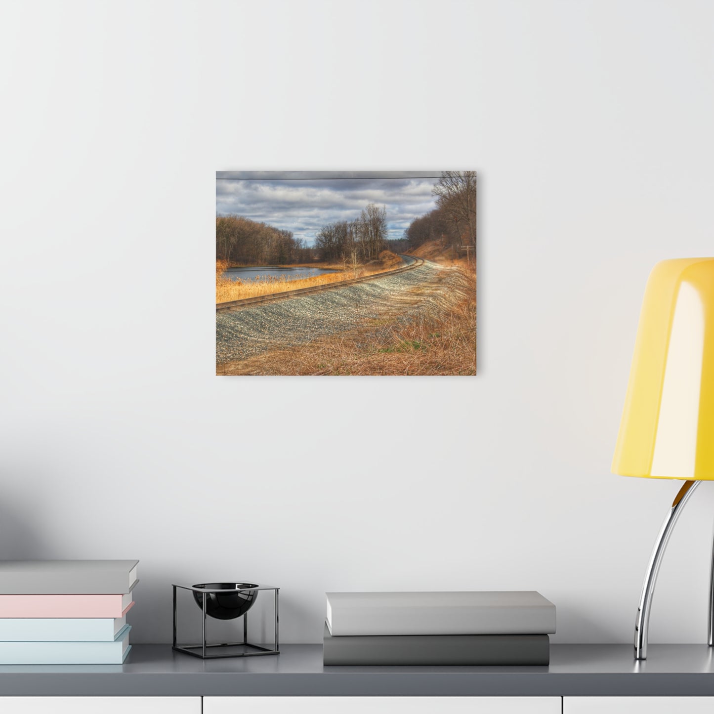 U R There Photography Aside the Tracks in Holly Rustic Farmhouse Acrylic Wall Print