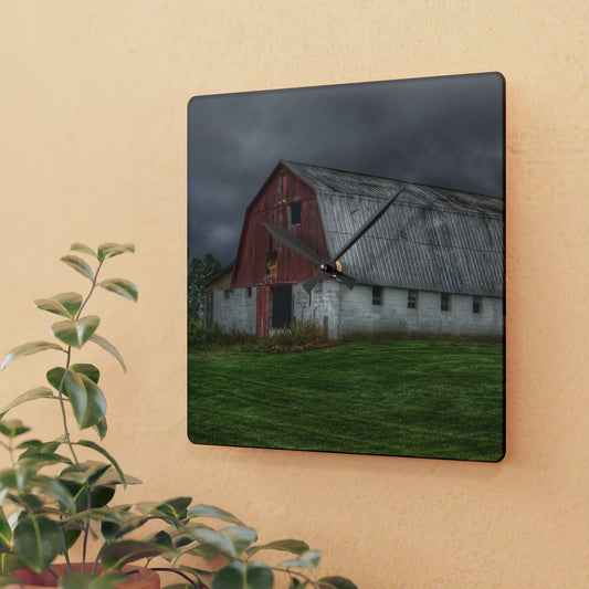 U R There Photography Peters Red Appaloosa II Rustic Farmhouse Acrylic Analog Wall Clock
