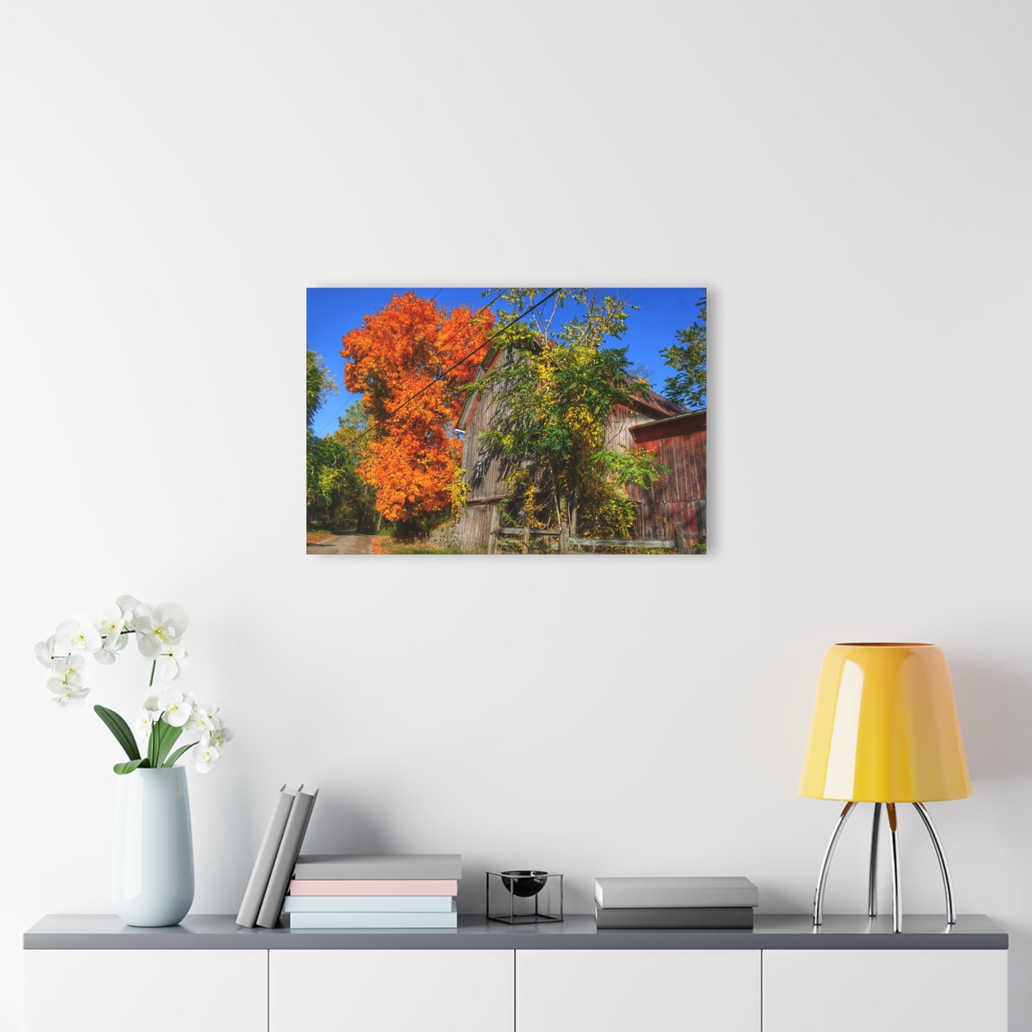 U R There Photography Oxford Rusted Red in Fall Rustic Farmhouse Acrylic Wall Print