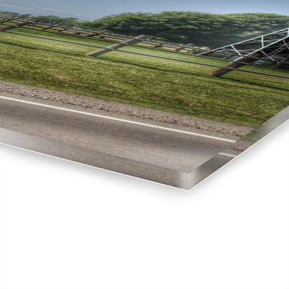 U R There Photography M-90 White and Windmill I Rustic Farmhouse Acrylic Wall Print