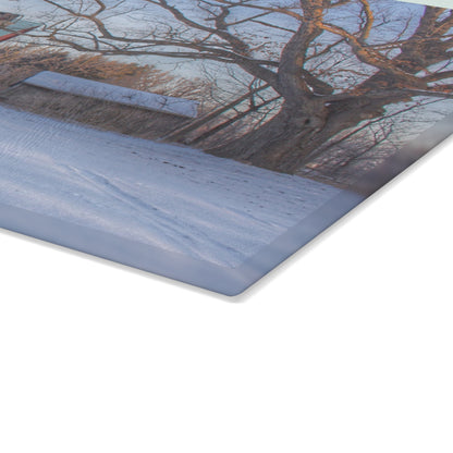 U R There Photography Webster Road Red I Rustic Farmhouse Tempered-Glass Cutting Board