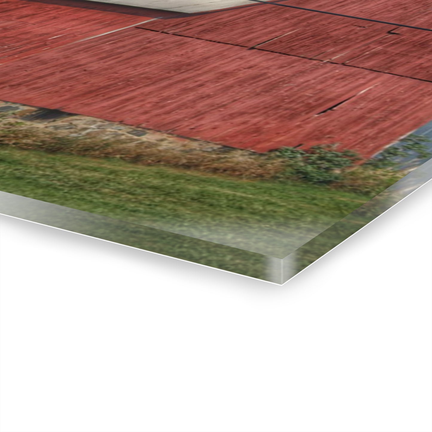 U R There Photography Belsay Road Red Rustic Farmhouse Acrylic Wall Print