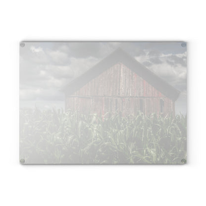 U R There Photography Above the July Corn Rustic Farmhouse Tempered-Glass Cutting Board