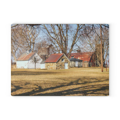U R There Photography Wolcott Road Farm Rustic Farmhouse Tempered-Glass Cutting Board