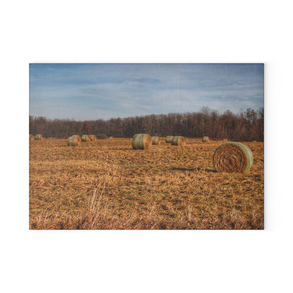 Barn Boutique Rustic Tempered-Glass Cutting Board| December Haybales