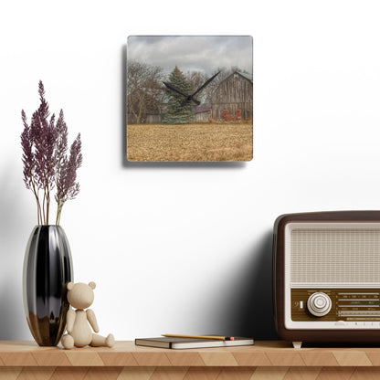 U R There Photography Frankenmuth Flint Street Farm Rustic Farmhouse Acrylic Analog Wall Clock