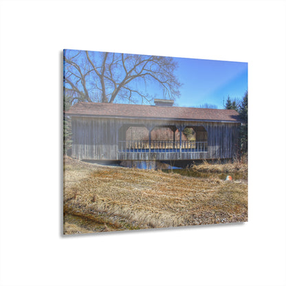 U R There Photography Covered Bridge of Campground Road II Rustic Farmhouse Acrylic Wall Print