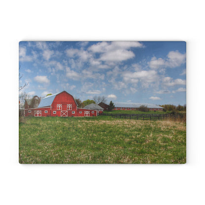 Barn Boutique Rustic Tempered-Glass Cutting Board| Delano Road Reds