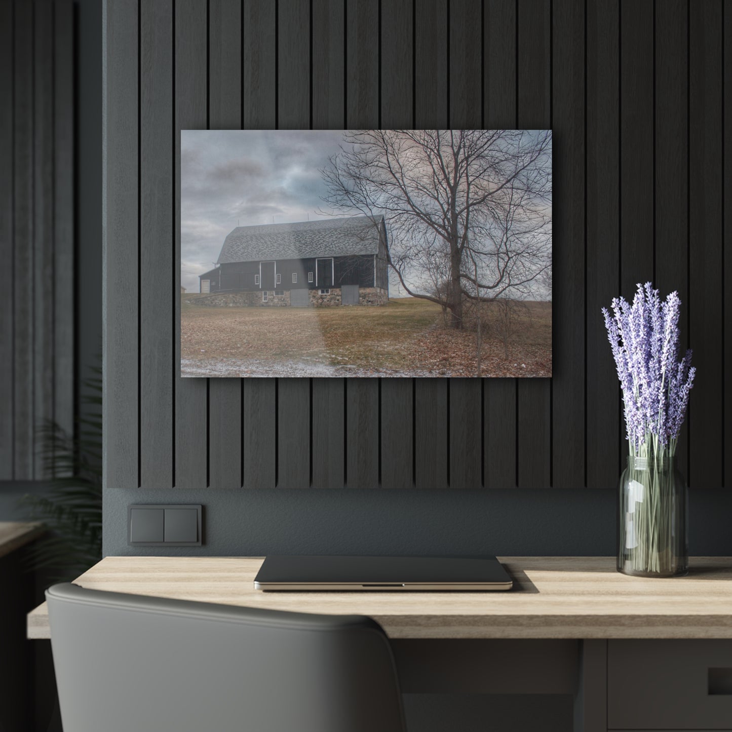 U R There Photography Attica Road Black Rustic Farmhouse Acrylic Wall Print