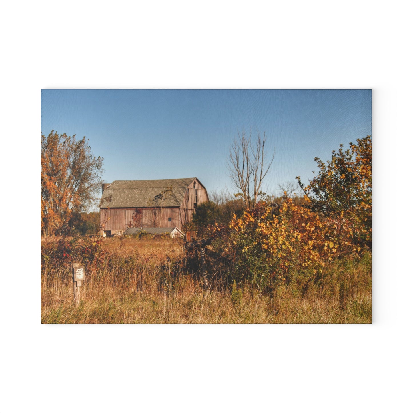 U R There Photography Clothier Road Red I Rustic Farmhouse Tempered-Glass Cutting Board