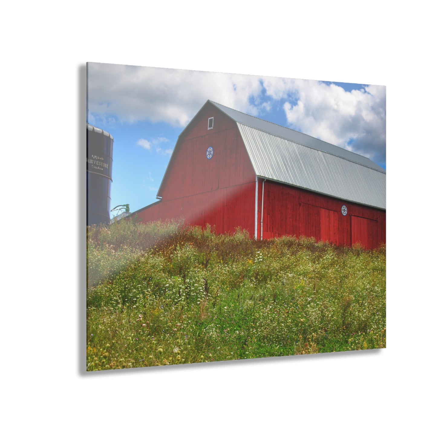 U R There Photography South Henderson Road Hilltop Red III Rustic Farmhouse Acrylic Wall Print
