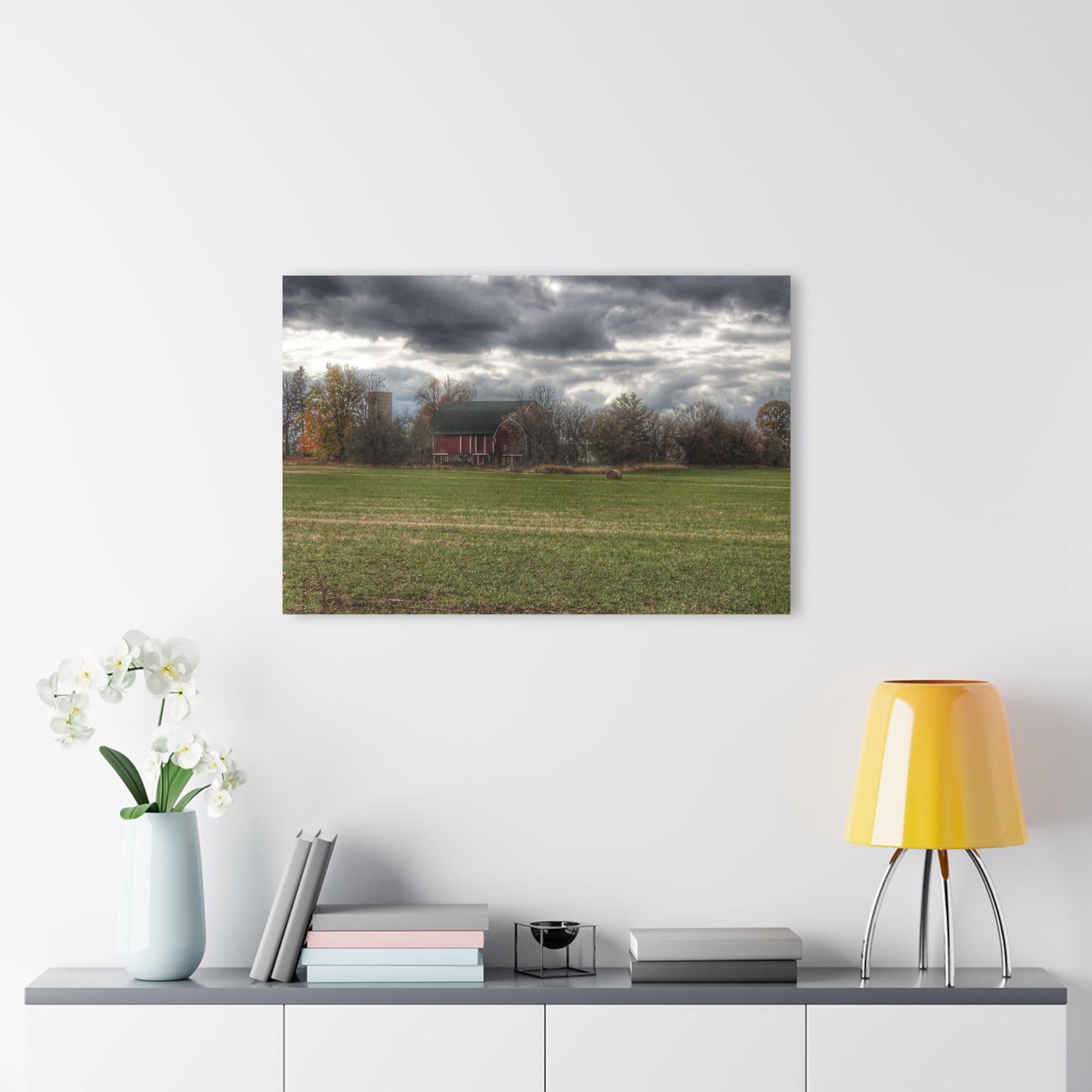 U R There Photography Booth Road Hidden Red II Rustic Farmhouse Acrylic Wall Print