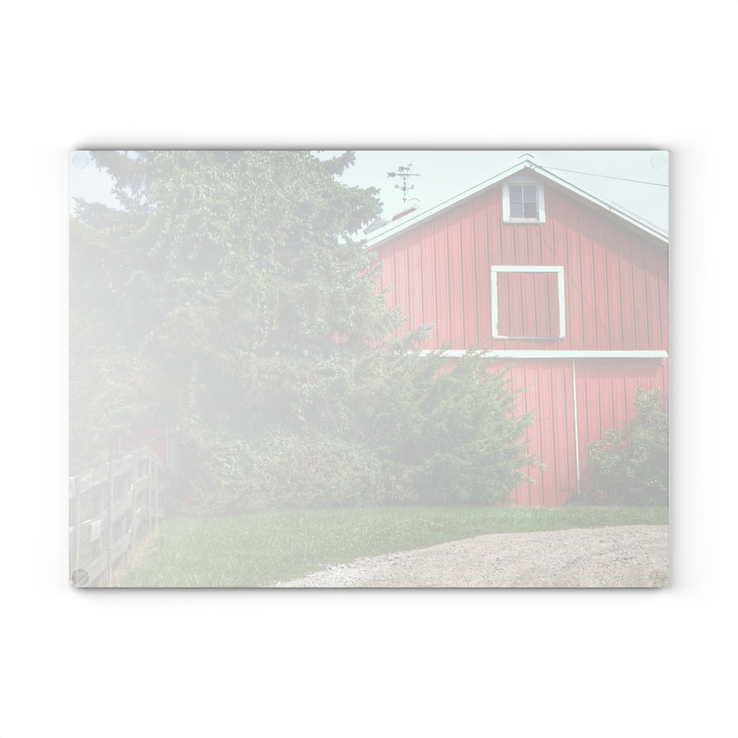 U R There Photography Modern Red I Rustic Farmhouse Tempered-Glass Cutting Board
