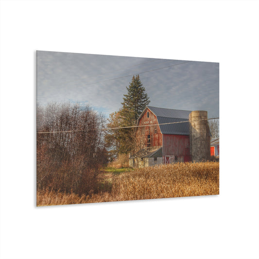 U R There Photography Otter Lake Road Red I Rustic Farmhouse Acrylic Wall Print