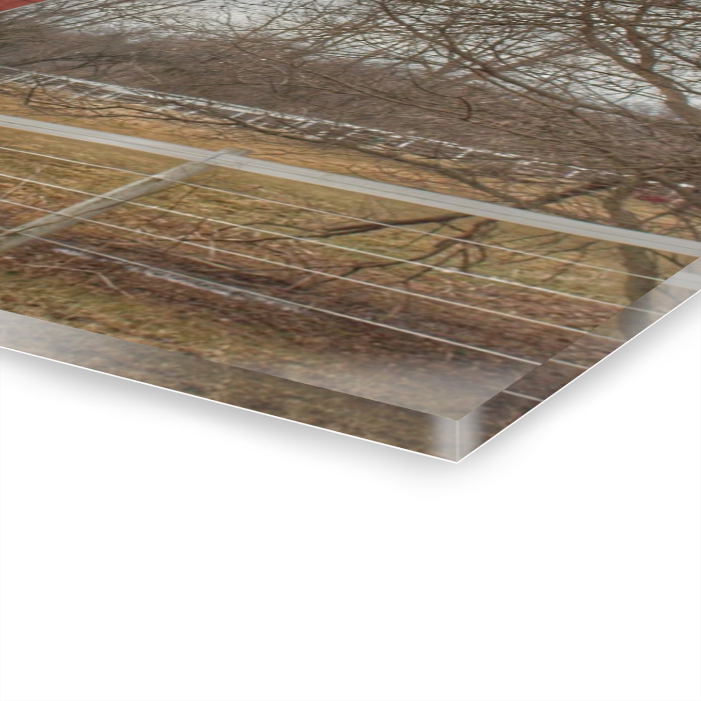 U R There Photography Diehl Road Red Rustic Farmhouse Acrylic Wall Print