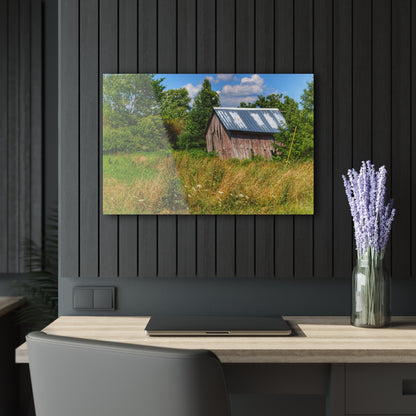 U R There Photography Lake Road Little Crooked Grey Rustic Farmhouse Acrylic Wall Print