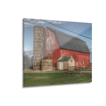 U R There Photography Brown City Lincoln Street Red Rustic Farmhouse Acrylic Wall Print