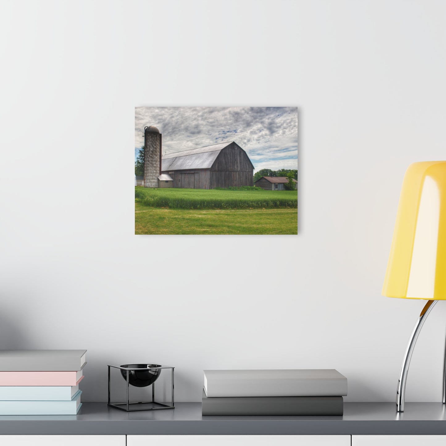U R There Photography West Tuscola Road Grey Rustic Farmhouse Acrylic Wall Print