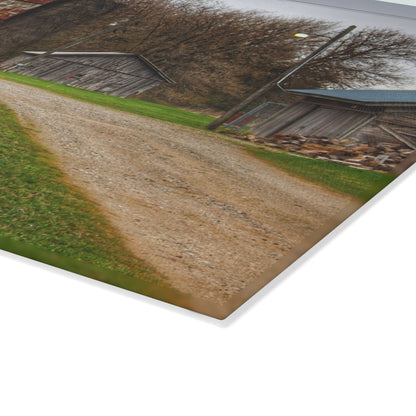 U R There Photography South Summers Road Rusted and Little Grey Rustic Farmhouse Tempered-Glass Cutting Board