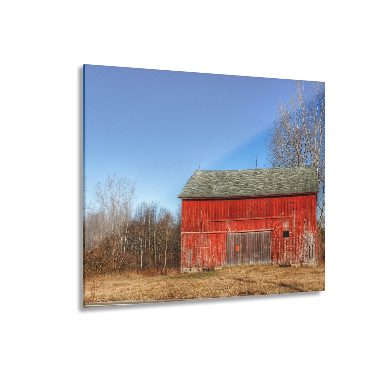 U R There Photography Vernor Road Red Rustic Farmhouse Acrylic Wall Print