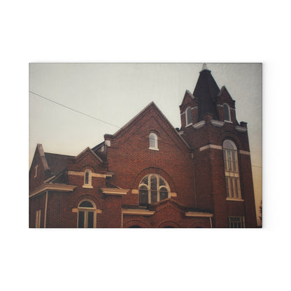 U R There Photography Brown City Methodist Church Rustic Farmhouse Tempered-Glass Cutting Board