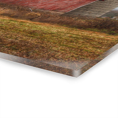 U R There Photography German Road Forgotten Red I Rustic Farmhouse Acrylic Wall Print