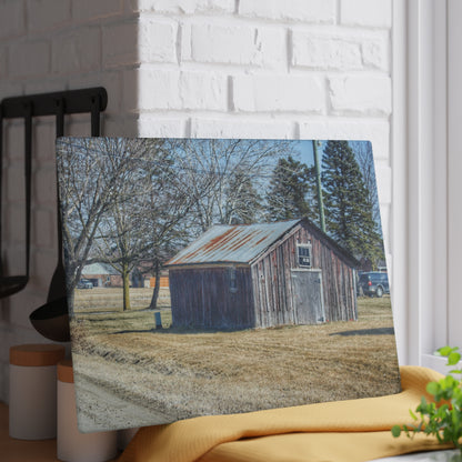 U R There Photography Ray Center Roadside Shack Rustic Farmhouse Tempered-Glass Cutting Board