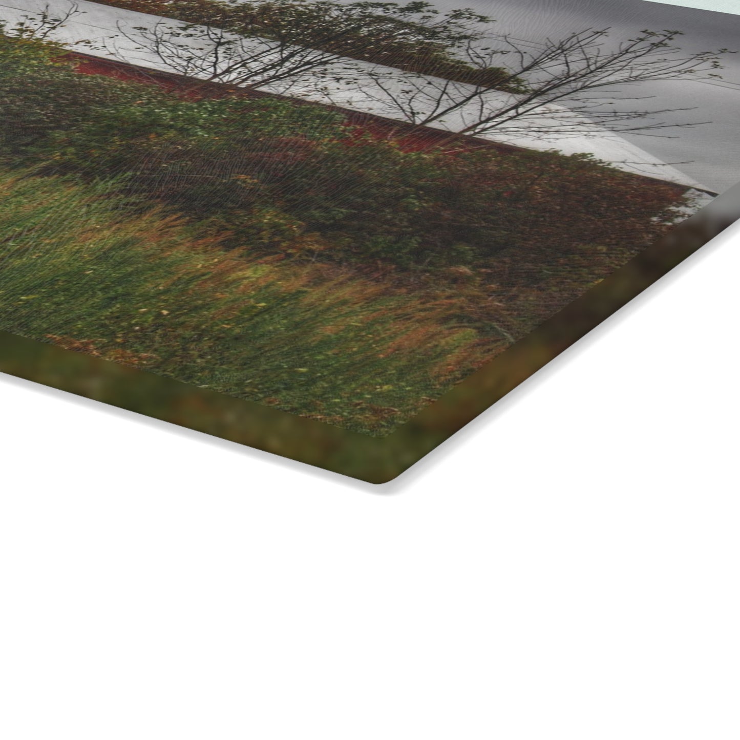 U R There Photography Willard Road Red I Rustic Farmhouse Tempered-Glass Cutting Board
