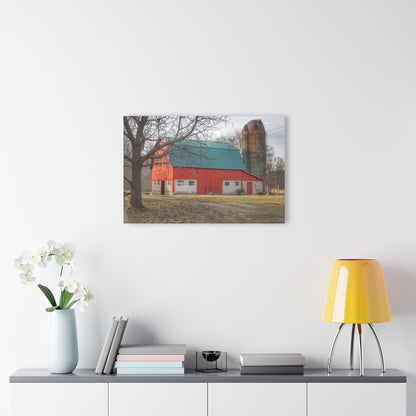 U R There Photography Wilson Road Red and Silo I Rustic Farmhouse Acrylic Wall Print