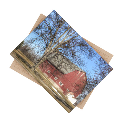U R There Photography Dixon Road Red Rustic Farmhouse Decorative Ceramic Tile
