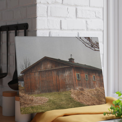 U R There Photography Blood Road Rusted Rustic Farmhouse Tempered-Glass Cutting Board