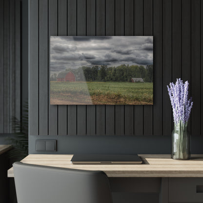 U R There Photography Weyer Road Red and Quonset Rustic Farmhouse Acrylic Wall Print
