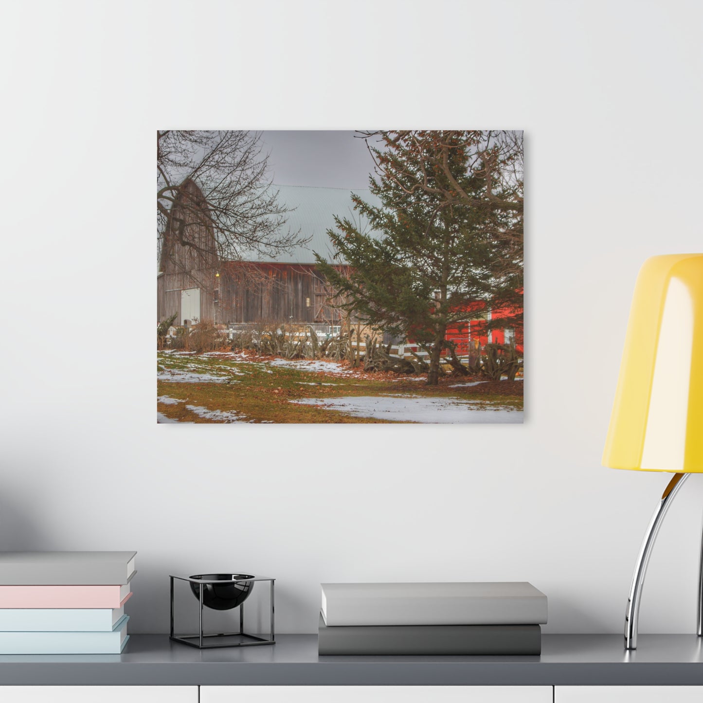 U R There Photography Schott Road Grey II Rustic Farmhouse Acrylic Wall Print
