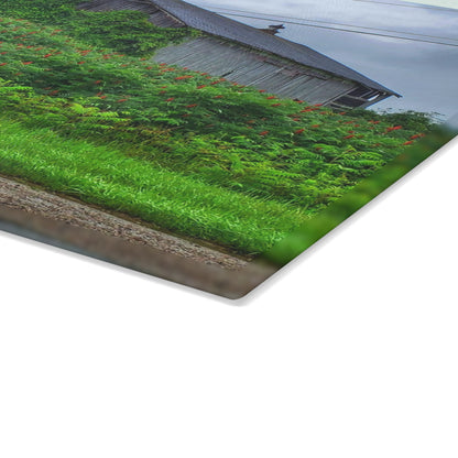 U R There Photography Metamora M-24 Grey IV Rustic Farmhouse Tempered-Glass Cutting Board