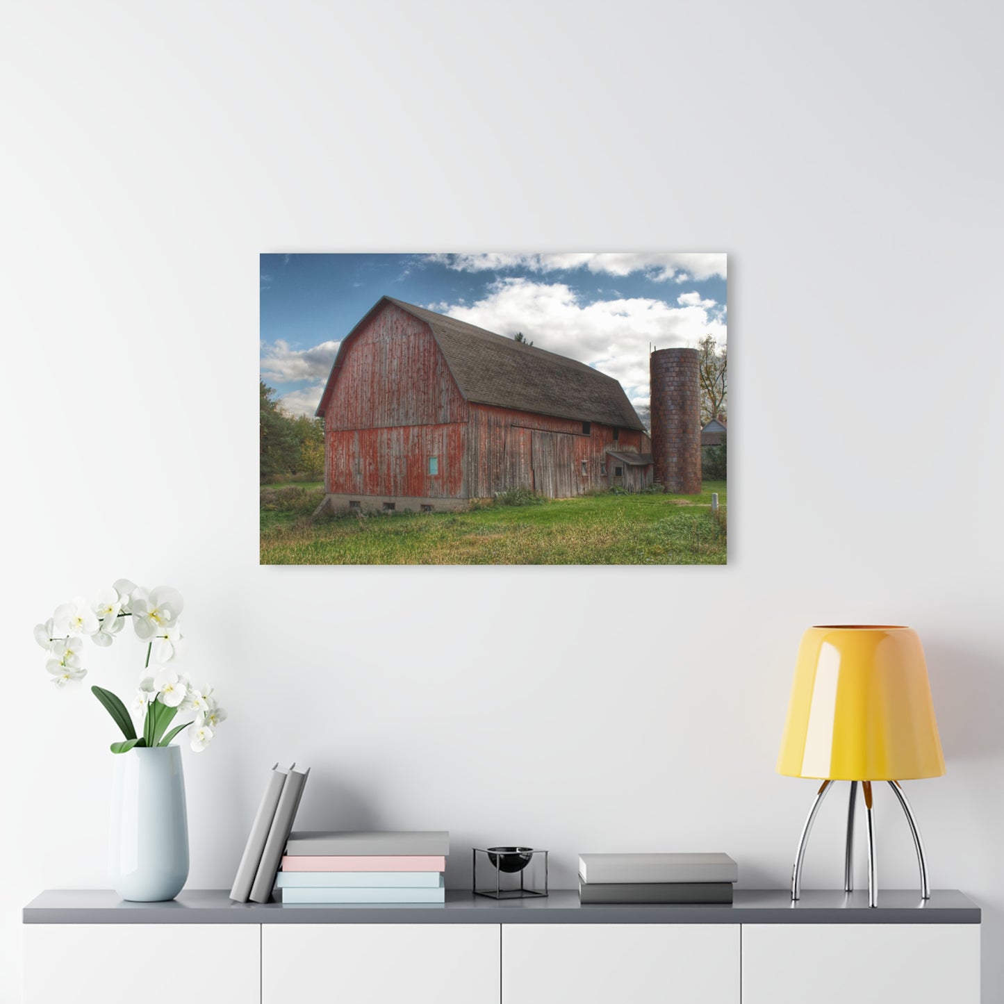 U R There Photography Baldwin Road Red Rustic Farmhouse Acrylic Wall Print